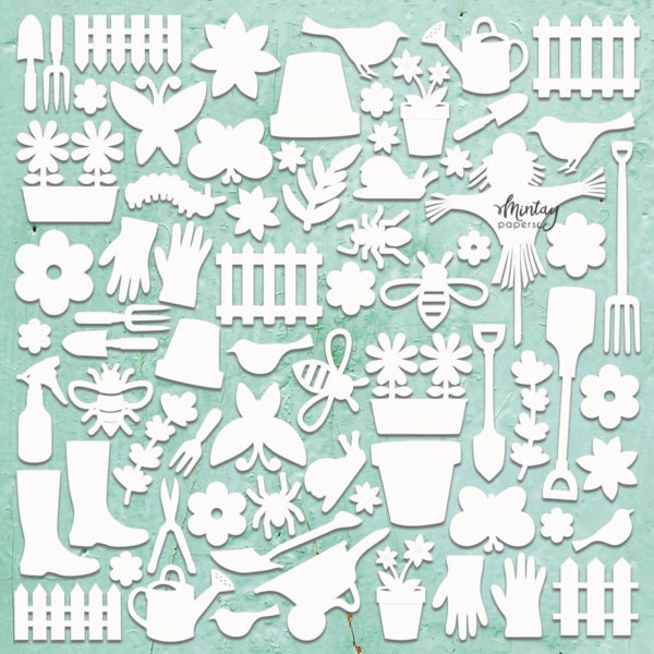 Mintay GARDENING 12"x12" Chippies Chipboard Embellishment #MT-CHIP2-D69