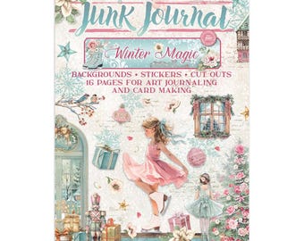 Stamperia WINTER MAGIC - Cuaderno de recortes A4 - Pegatinas, recortes y fondos #SBJK25