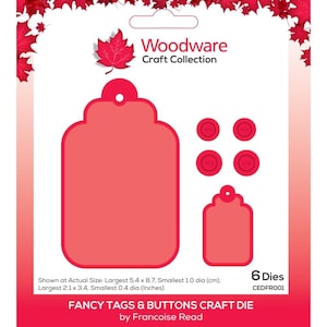 Woodware Craft Dies FANCY TAGS & Buttons Craft Dies 6 pcs #cedfr001