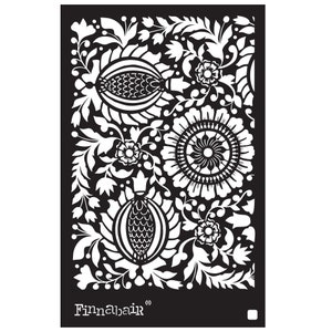 Prima Finnabair 6.5&quot;x9.5&quot; Stencil FOLK FLORALS Paint Mixed Media Home Decor #969752