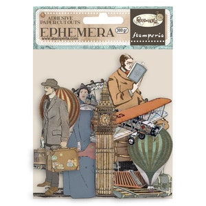 Stamperia AROUND The WORLD Adhesive Paper Cut Outs EPHEMERA- #DFLCT21