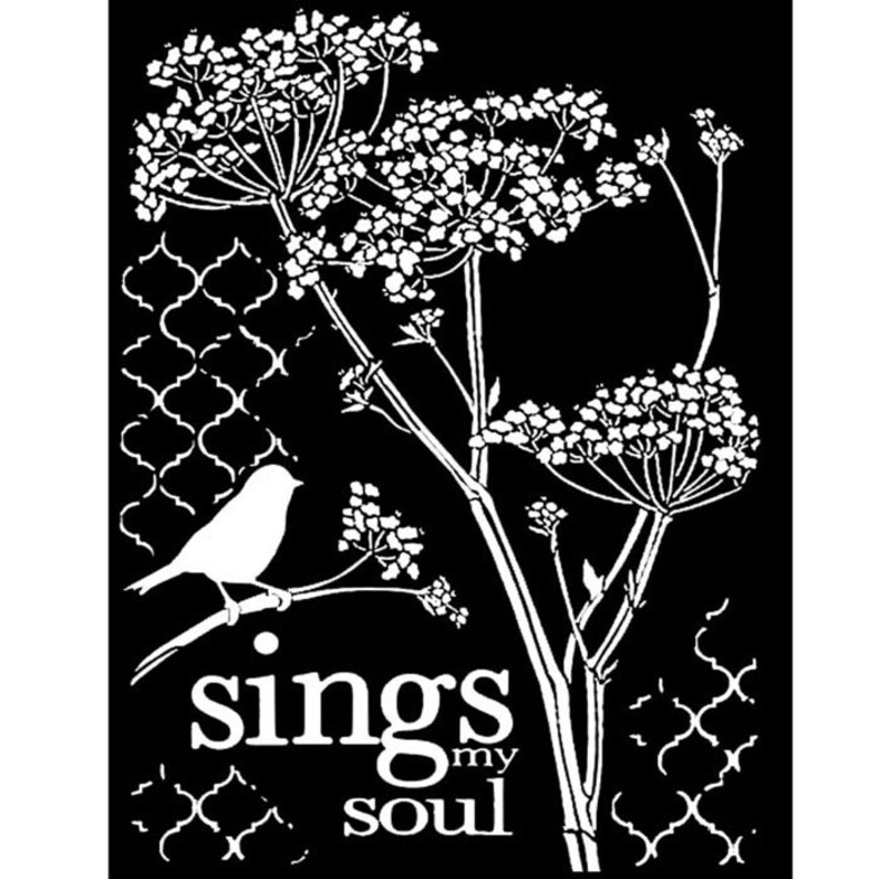 NEW Stamperia Mixed Media Thick Stencil Little Bird