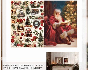 ReDesign with Prima EVERLASTING LIGHT Christmas A4 Decoupage Fiber #679385