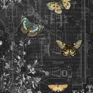 Decoupage Queen MECHANICAL BUTTERFLIES I A4 Rice Paper dqrp0128 (Retired)