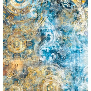 Papier de riz Esprit de voyage ETHEREAL COG A4 Ciao Bella, techniques mixtes #CBRP513