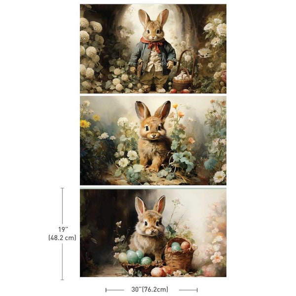ReDesign with Prima DREAMY BUNNIES Decoupage Decor Tissue Paper 3 sheets 19.5" x 30"  #670306 IN Stock