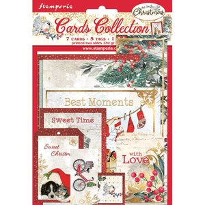 Stamperia NOL ROMANTIQUE 7 cartes 5 étiquettes 1 marque-page éphémère #SBCARD09
