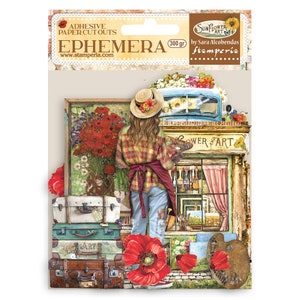 Stamperia SUNFLOWER ART Éléments et tournesols découpés en papier adhésif EPHEMERA DFLCT19