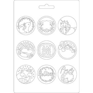 Stamperia Soft Mould A5 SEAMOS FELICES Baby Animals Mixed Media Cold Pour #K3PTA525