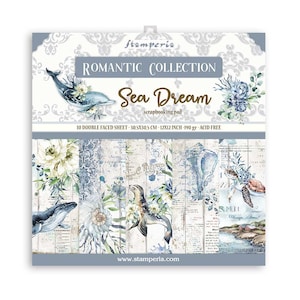 Stamperia Romantic Collection SEA DREAM 12x12 Double Faced Scrapbook Paper 10 Sheets #SBBL87