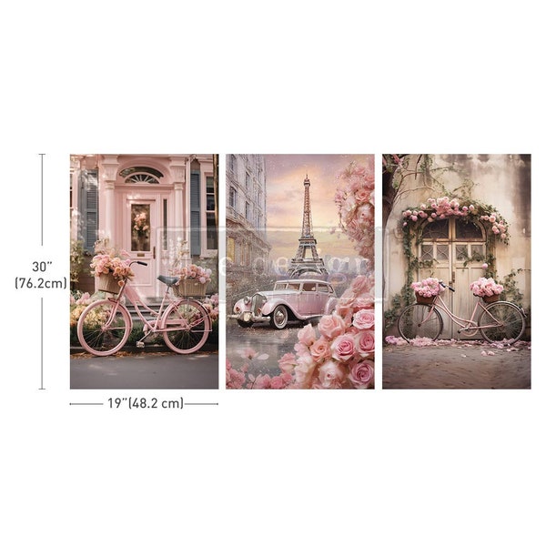 ReDesign with Prima PARISIAN BLOOM HAVEN Decoupage Decor Tissue Paper 3 sheets 19.5" x 30"  #671730  In Stock