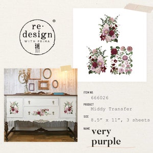 Prima Marketing Re-Design Decor Transfers | 3 Fogli Transfer 21,6x27,9 Cm | Tema In The Meadows | Per Decoupage E Hobby Creativi - 3