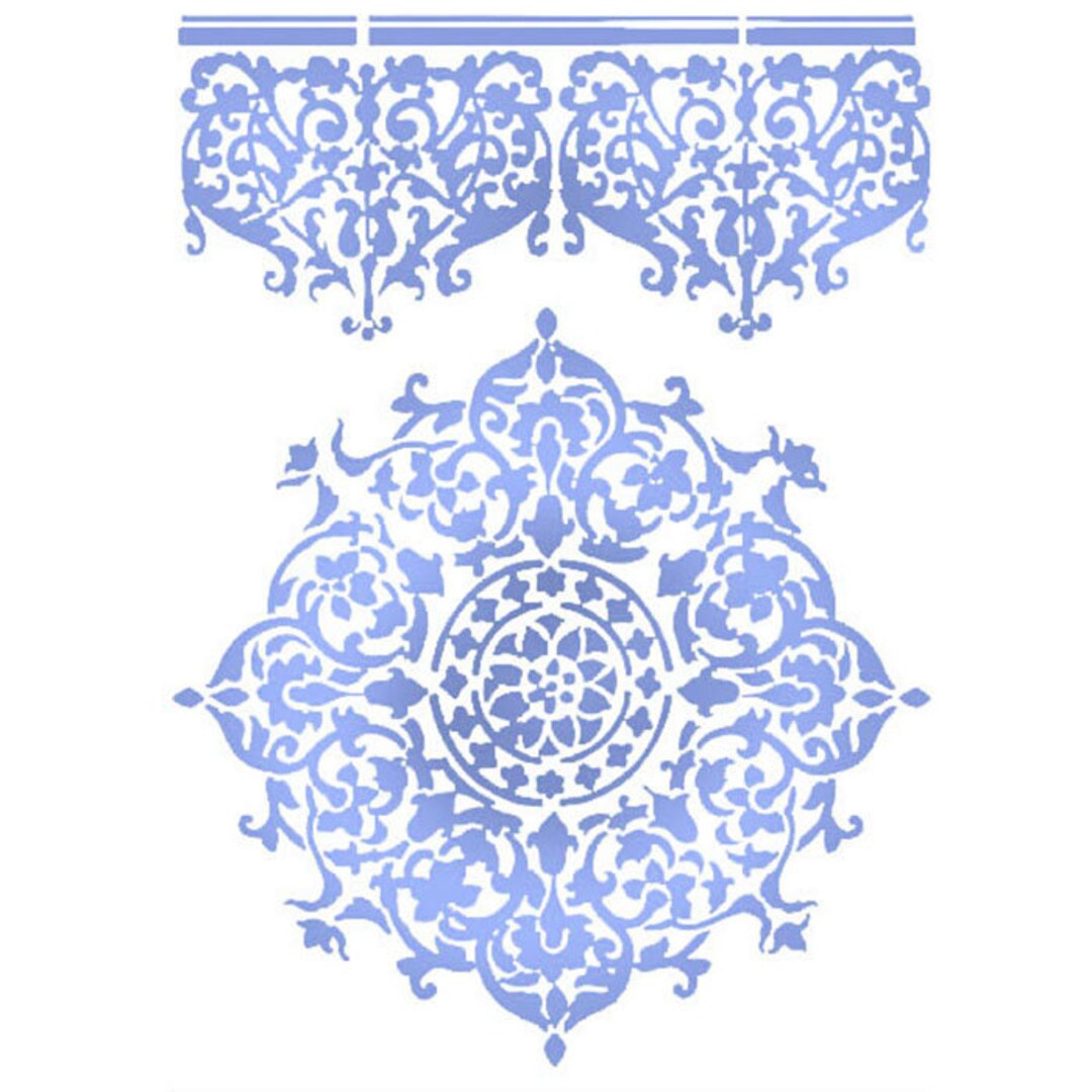 Stamperia Stencil LACE CENTRE and BORDER 21 X 29.7 Cm / 8.25 X 11.75