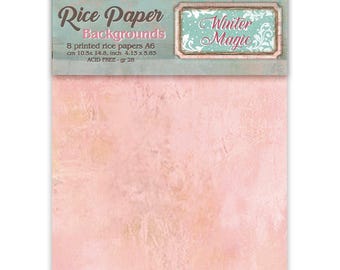 Papel de arroz para decoupage Stamperia WINTER MAGIC A6, 8 hojas #DFSAK6056