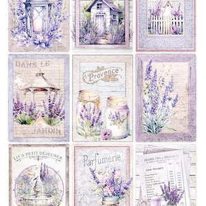 Cartes Lavande Ciao Bella Provence A4 Papier de riz pour découpage #CBRP415