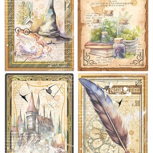 Ciao Bella WIZARD ACADEMY Cartes A4, papier de riz, techniques mixtes #CBRP394