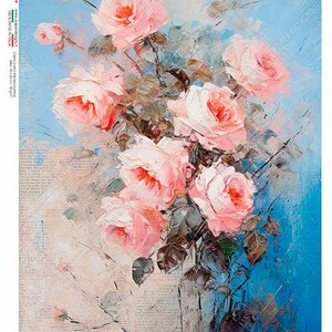 Paper Designs BOUQUET of ROSES Collage A4 Decoupage Rice Paper #FLOWERS 0403