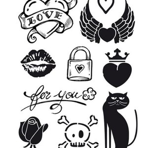 Stamperia Clear Stamp SET FOR YOU Tattoo Heart 14x18 cm #WTK068