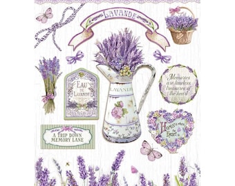 STAMPERIA Decoupage LAVENDER A4 Decoupage Rice Paper #DFSA4622