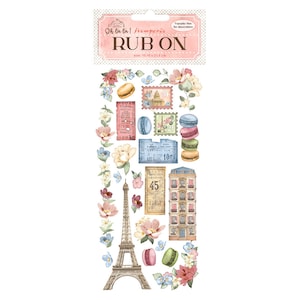 Stamperia Create Happiness Oh La La TOUR EIFFEL Rub On 4" x 8.5"  #DFLRB28