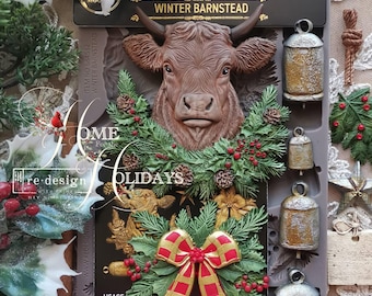 ReDesign with Prima WINTER BARNSTEAD Christmas Moulds Food Safe Resin 5X8" #684532