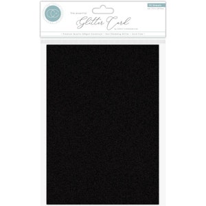 Craft Consortium The Essential A4 GLITTER CARD BLACK 10 pcs #CCEGC006