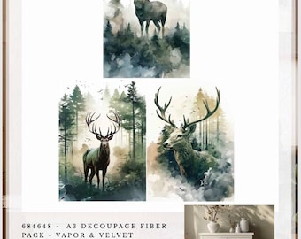 Re-Design with Prima VAPOR & VELVET A3 Decoupage FIBER 3 Sheets #684648
