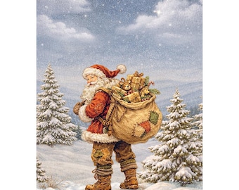 Stamperia NOCHE DE PAZ - PAPÁ NOEL - Papel de arroz para decoupage A4 #DFSA41141