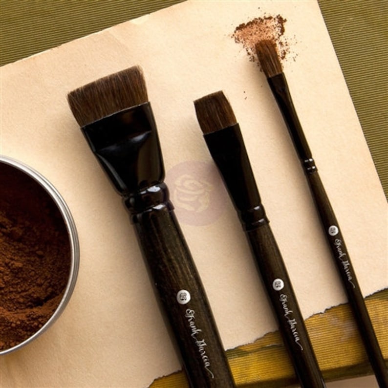 Prima Memory Hardware ARTISAN POWDER Brush Set OF 3 Soft Bristle Brushes #991746