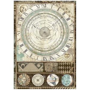 STAMPERIA ALCHEMY ASTROLABE Decoupage Rice Paper A4 #DFSA4663