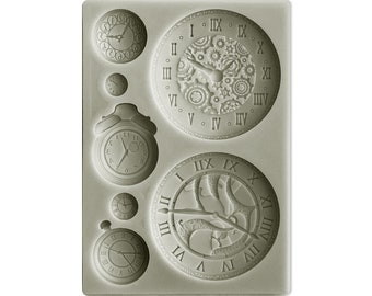 Stamperia AROUND The WORLD CLOCKS A6 Silicone Mixed Media Moulds Molds Resin #KACM14