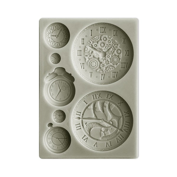 Stamperia AROUND The WORLD CLOCKS A6 Silicone Mixed Media Moulds Molds Resin #KACM14