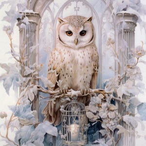 LaBlanche FROSTY WINTER 2 Harfang des neiges Papier de riz à découpage A4 #LBD376