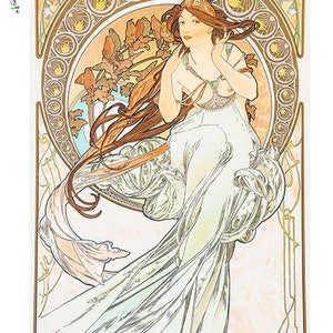 Paper Designs THE ARTS Alphonse Mucha Papier de riz pour découpage A4 #NOUVEAU 0008