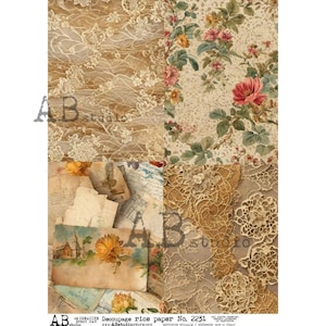AB Studios STAINED TAPESTRY Four Pack A4 Decoupage Rice Paper #2231