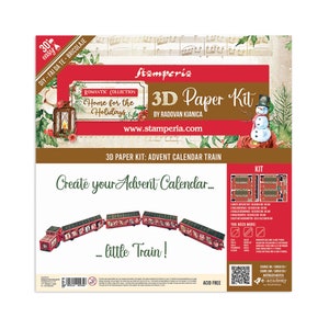 MAISON ROMANTIQUE Stamperia pour les VACANCES Calendrier de l'Avent de Noël 3D Train #SBPOP16