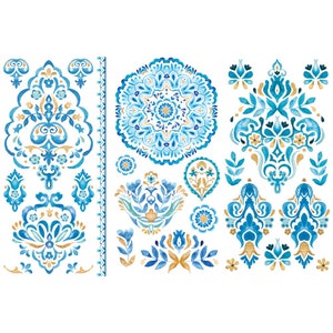 re-design Prima ARTISINAL TILE 6X12 Decor Transfers 3 sheets #655952