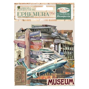 Stamperia L'ART DE VOYAGER Découpes en papier adhésif EPHEMERA #DFLCT58