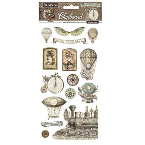 Stamperia VOYAGES FANTASTIQUES Adhésif aggloméré 15 x 30 cm 15 pcs #DFLCB22