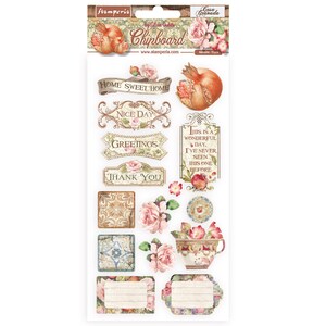 Stamperia CASA GRANADA Panneau de particules adhésif 6 x 12 po. 15 pièces #DFLCB47