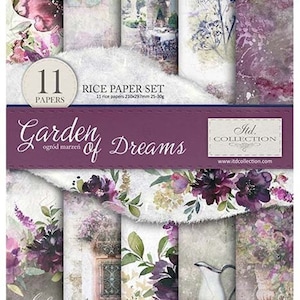 ITD Collection GARDEN Of DREAMS A4 Rice Paper Set 11 Sheets #RP005