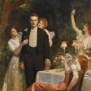 Decoupage Queen John Collier THE PARTY A4 Rice Paper dqrp9000 Retired 7.20.24