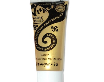 Stamperia Vivace Metallic GOLD COIN Acrylic PAINT 60ml #KAB87