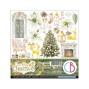 Bloc de papier de Noël pétillant Ciao Bella 6 x 6, 24 feuilles #CBQE069
