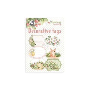 P13 WOODLAND CUTIES Tags, Double-Sided Cardstock 6 pcs #P13-WDC-24