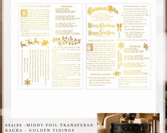 Re-design with Prima GOLDEN TIDINGS 8.5 x 11 Middy FOIL Transfers #684136 Limited Edition