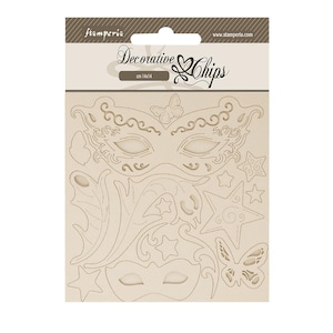 Tampons décoratifs Stamperia MASQUERADE MASQUES 5,5 x 5,5 po #SCB252