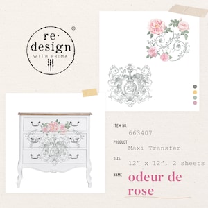 Re-design Prima Decor Maxi Transfer ODEUR De ROSE 2 sheets 12&quot;x12&quot; #663407