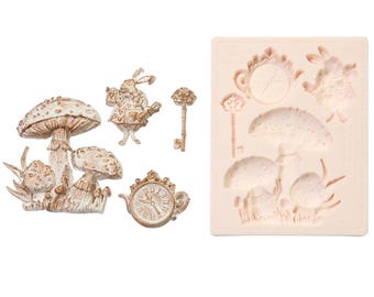Prima LOST In WONDERLAND Moulds Silicone Food Safe Heat Resistant RESIN 3.5&quot; x 4.5&quot; #665166