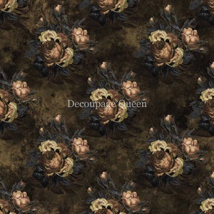 Decoupage Queen Forest Lore FALL FLOWERS A4 Rice Paper DQRP_0301